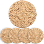 Round water hyacinth placemats styled on British dining table – eQueen Handicraft