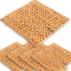 Square herringbone water hyacinth placemats styled on British dining table – eQueen Handicraft