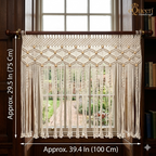 Beige Window Macrame Curtain – Handcrafted Cotton Valance Curtain for Elegant British Homes