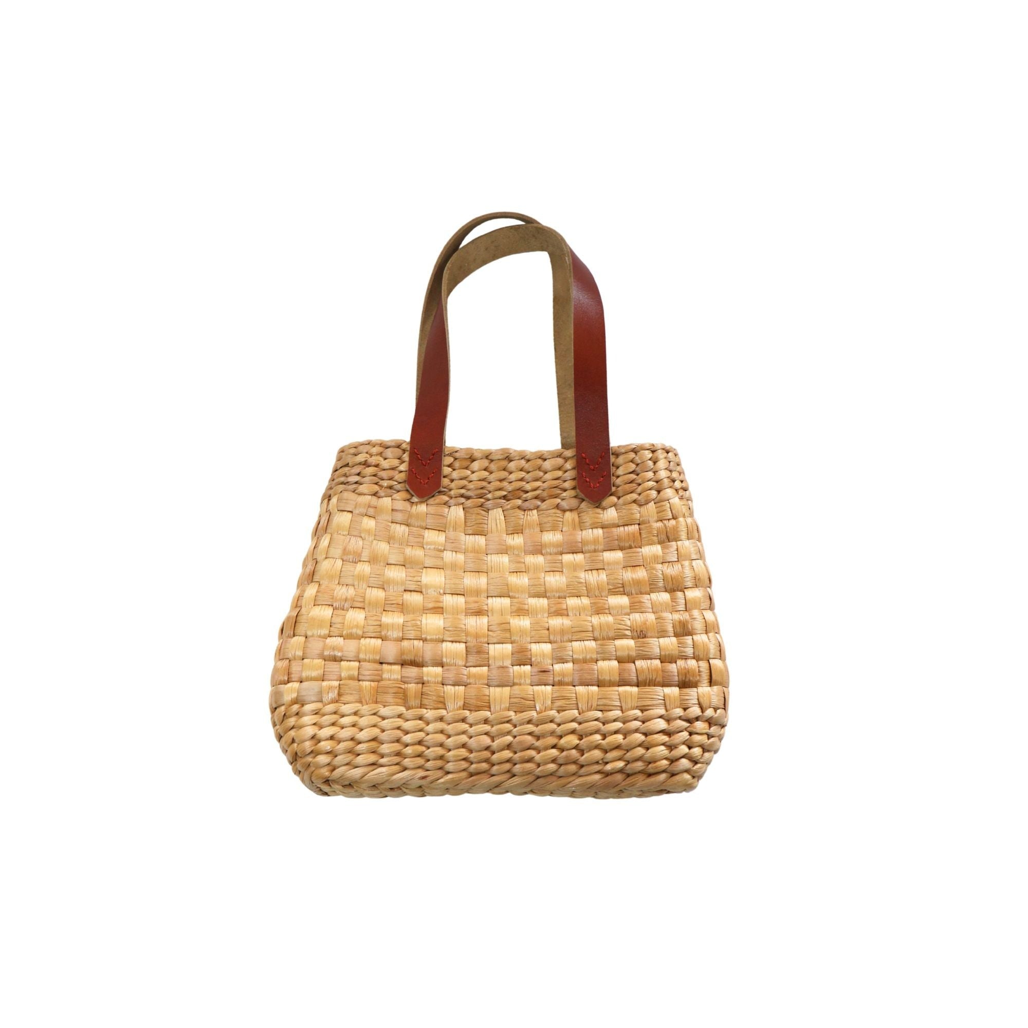Handmade Water Hyacinth Bag N1 25×9×19 cm – natural woven shoulder tote by eQueen Handicraft