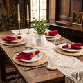 Set of 4 Round Water Hyacinth Placemats 30 cm – handwoven natural table mats by eQueen Handicraft