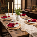 Set of 4 Round Water Hyacinth Placemats (11.8 inch) – Handwoven Natural Placemats by Skilled Artisans