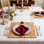 Set of 4 Square Herringbone Water Hyacinth Placemats Handwoven by eQueen Handicrafts