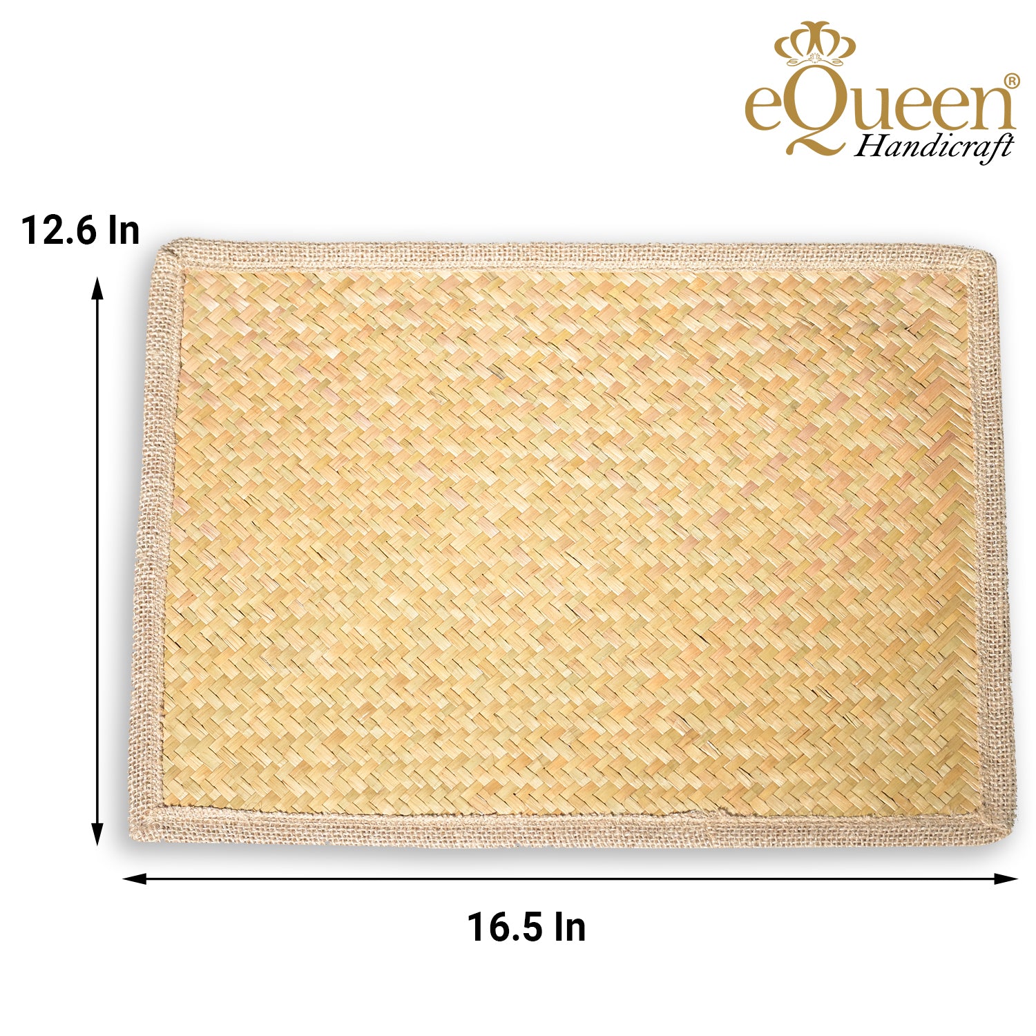 Set of 4 Rectangle Seagrass Placemat – Handwoven Natural Table Mat