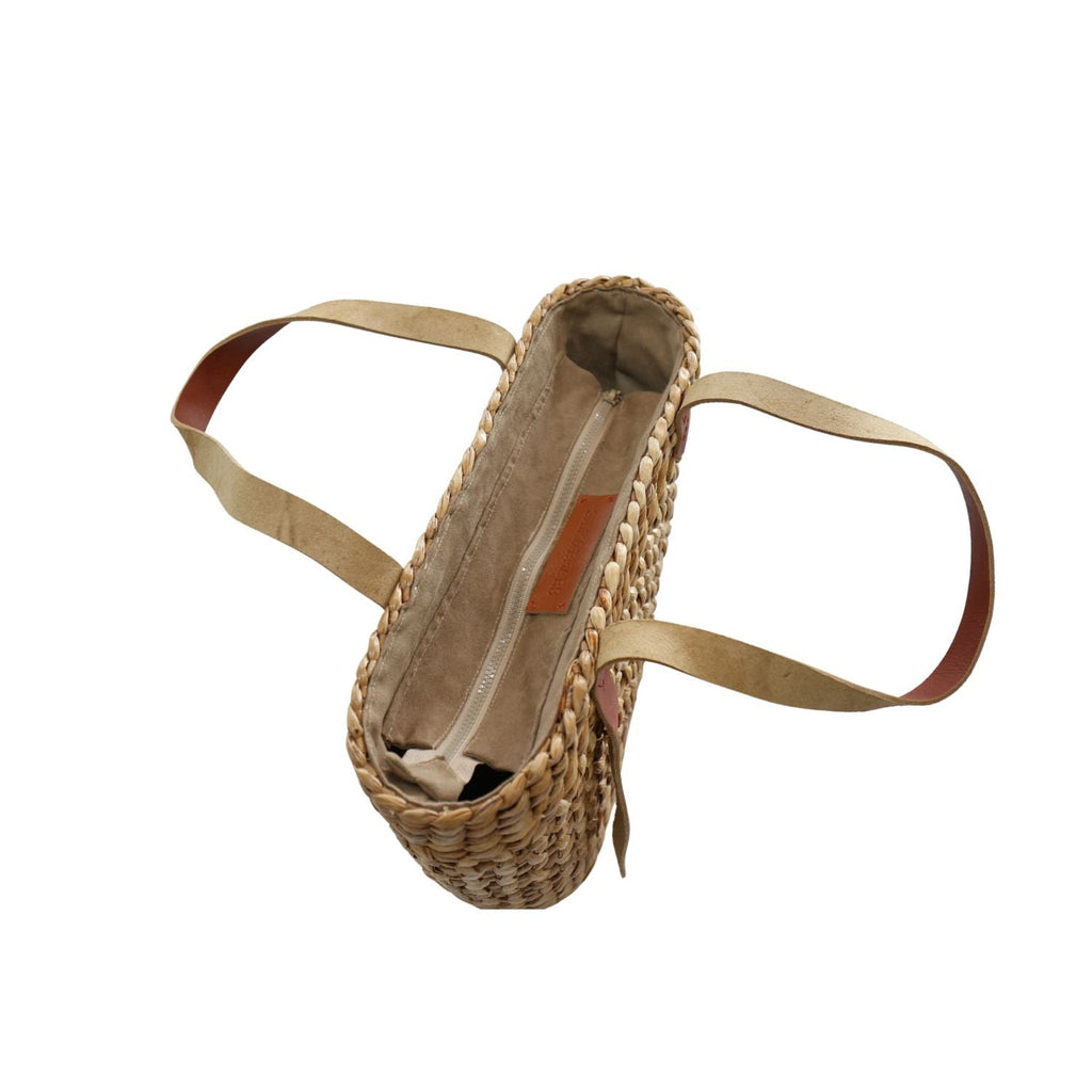 Bulrush flower woven bag styled as summer shoulder tote – eQueen Handicraft