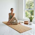 Water hyacinth yoga mat unrolled on studio floor – eQueen Handicraft