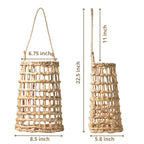 Water hyacinth hanging basket full height showing 22.5 inch drop – eQueen Handicraft