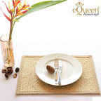 Natural seagrass rectangular placemat weave texture detail – eQueen Handicraft