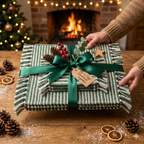 Set of 2 Christmas Macrame Placemats (Green &amp; White) – Handmade Festive Table Décor 30 × 42 cm