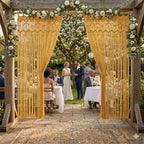 Full-length gold butterfly macrame curtain for British home – eQueen Handicraft