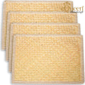 Set of 4 Rectangle Seagrass Placemat – Handwoven Natural Table Mat