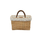 Handmade Water Hyacinth Macrame Bag 37x10x24 cm Vertical – artisan shoulder bag by eQueen Handicraft